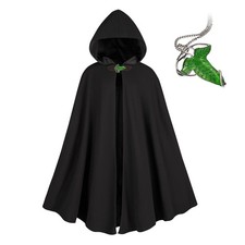 Medieval Costume Cloak with hood men Adult Renaissance Hooded Cloak with Gree...