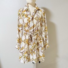 Ontwelfth Women’s Multicolor Button Front Shirt Dress Sz S Chic Elegant