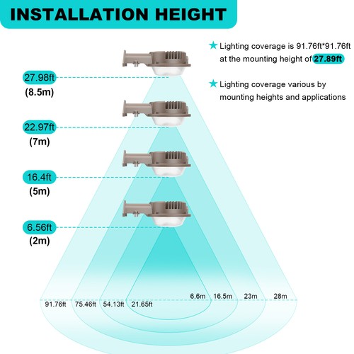 50W LED Yard Barn Light IP65 Outdoor Garage Security Flood Lighting w/ Photocell - Picture 9 of 15