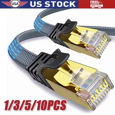 Cat 8 Ethernet RJ45 Cable Super Speed 40Gbps Patch LAN Network Gold Plated Lot