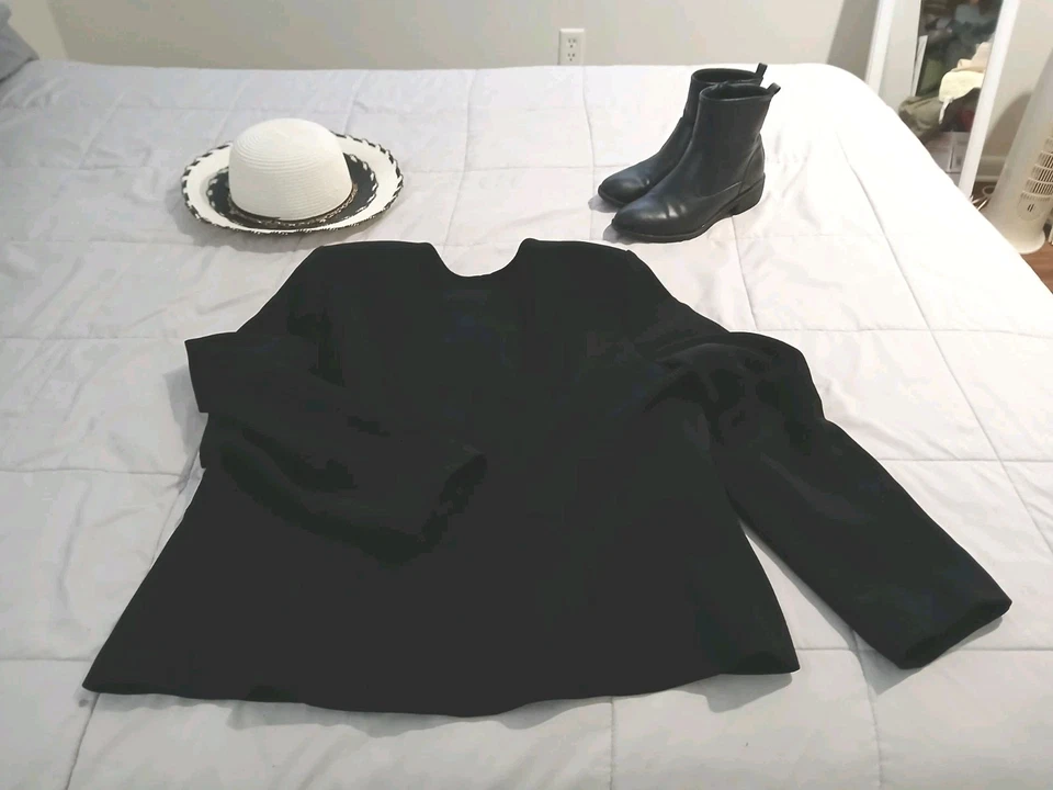 Chaqueta de cóctel para mujer Nina Massini talla 16 abrigo negro Foto 4 de 4