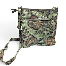 Vera Bradley Chelsea Green Hipster Crossbody Bag Quilted Paisley Vintage Retired