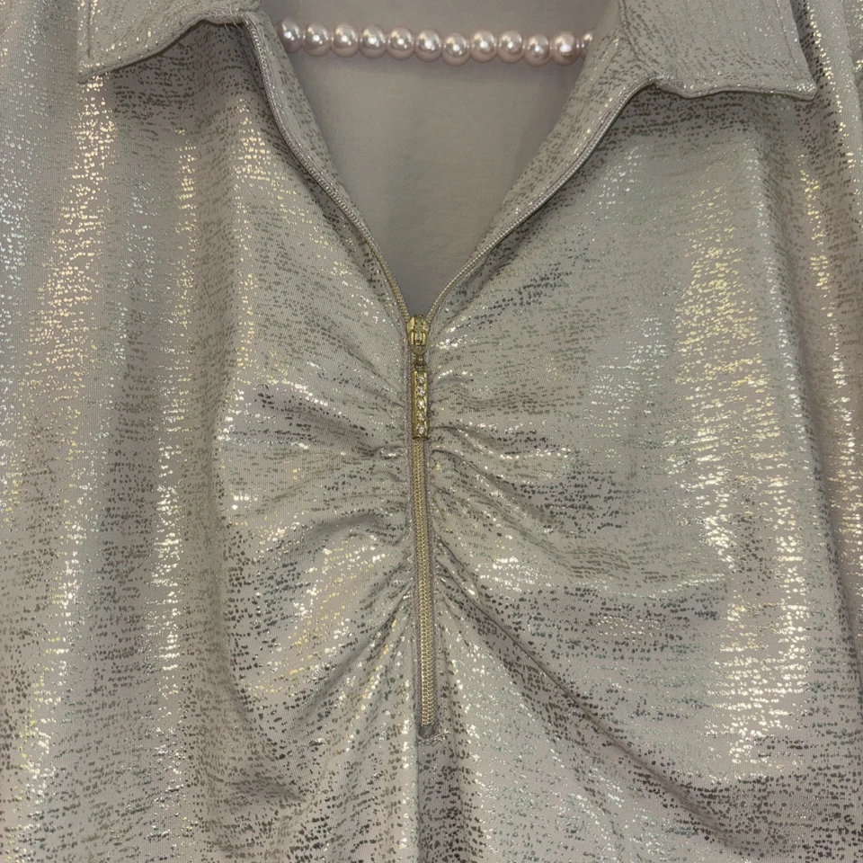 Camisa de golf Zenergy para mujer talla Lg 2 adelgazante elegante atuendo de campo deportiva estrás Foto 4 de 4