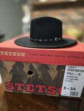 Stetson Black Diamond Jim Gun Club 4X Western Cowboy Hat Size 6 3/4