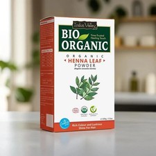 Poudre de henné biologique bio Indus Valley 100 g - couvre naturellement...