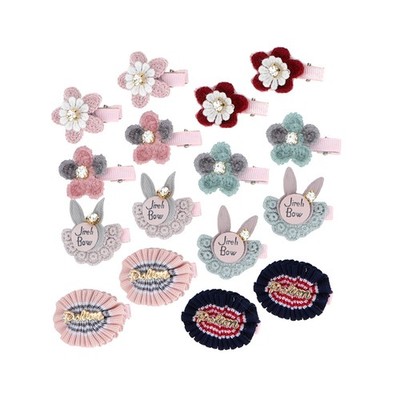 8 Set Fashionable Cloth Pet Dog Cat Bow Flower Hairpin Hair Clip Grooming De SET