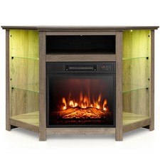 Fireplace TV Stand w/ Led Lights 18" Electric Fireplace for Tvs up to 50"