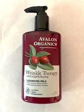 Avalon Organics Facial Cleansing Milk Wrinkle Therapy with CoQ10 & Rosehip 8.5oz