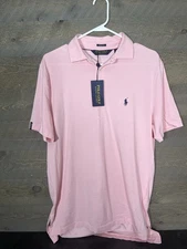 Men's POLO GOLF RALPH LAUREN Pink Stretch Lisle Shirt Small NWT