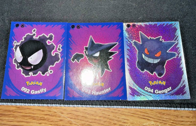 Gastly Haunter Gengar Evolutions Metal Prisma Foil Sticker Pokemon Set Of 3