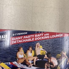 Aqua Leisure 11'x8' 6-7 Person Inflatable Raft w Detachable Docking Lounge