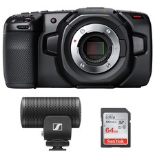 Blackmagic Design Cine Camera 4K w/ Sennheiser MKE 200 Camera-Mount Mic