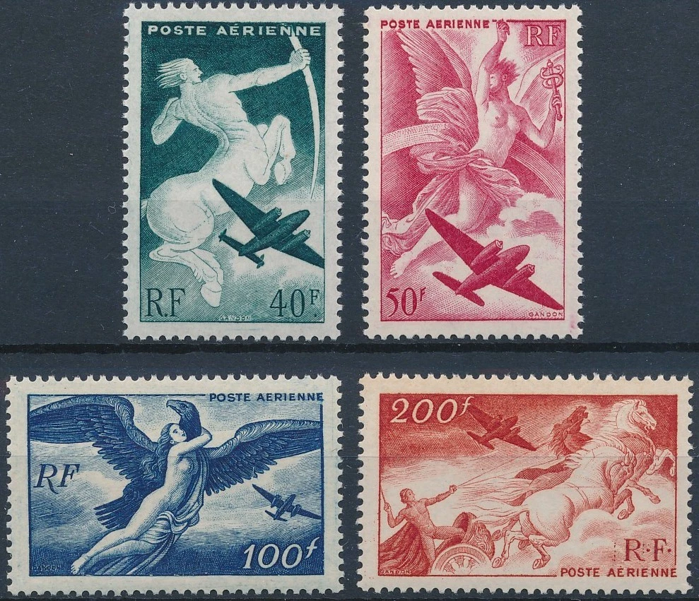 [50.832] France Airmail 1946-47 good set MNH VF stamps. Value 18€