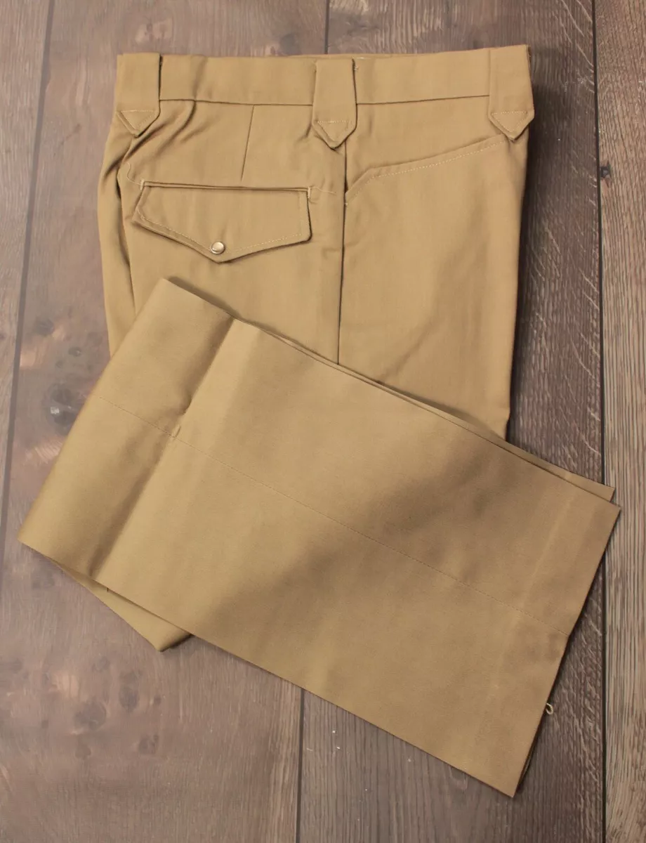Mens NOS 1970s Ely Dark Khaki Western Slacks 28x32 Vtg 70s Flare Leg Pants