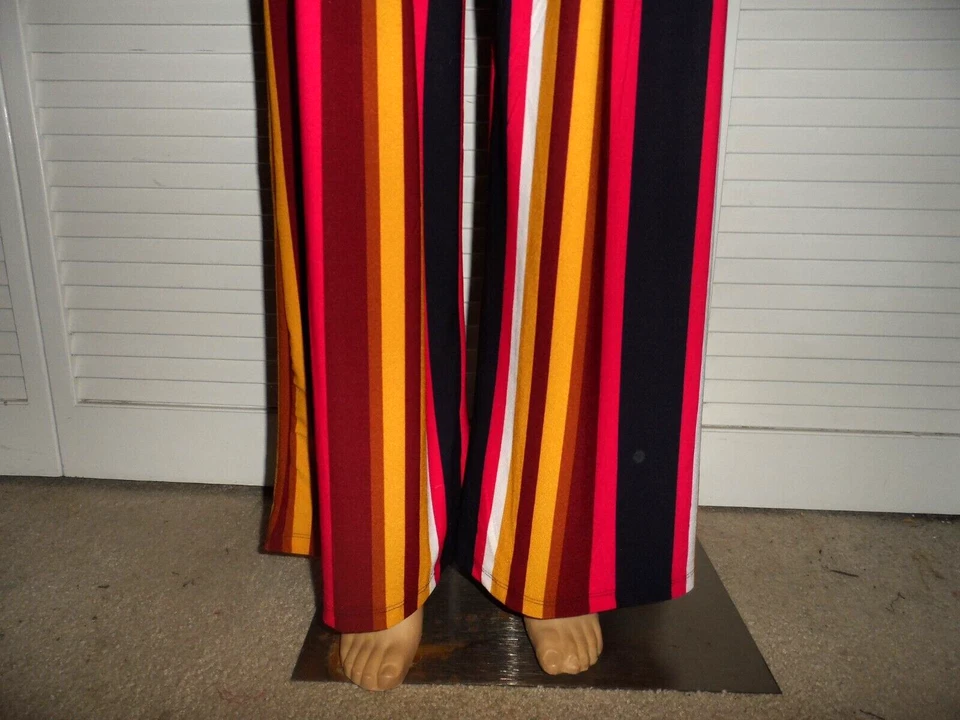 Great Philosophy Talla M Rosa Azul Blanco Borgoña Rayas Pantalones Mujer Nuevo Con Etiquetas Foto 3 de 4