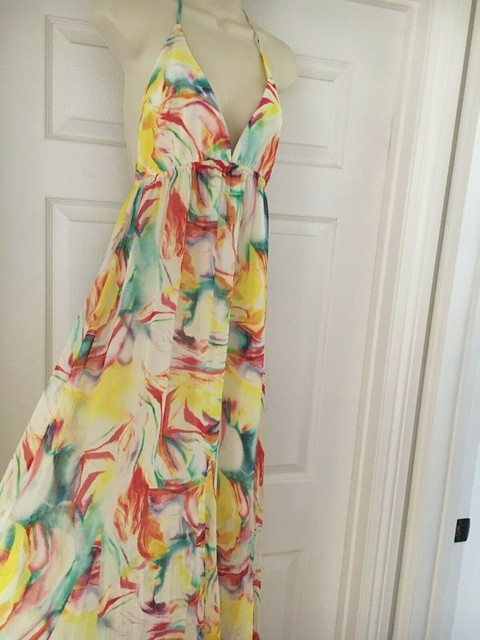 silk halter maxi dress