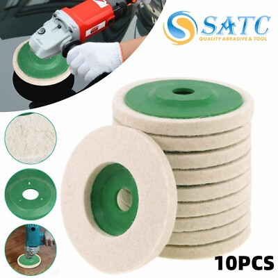 10Pack 4inch 100mm Wool Finishing Wheel Buffing Pads Polishing Discs for Grinder
