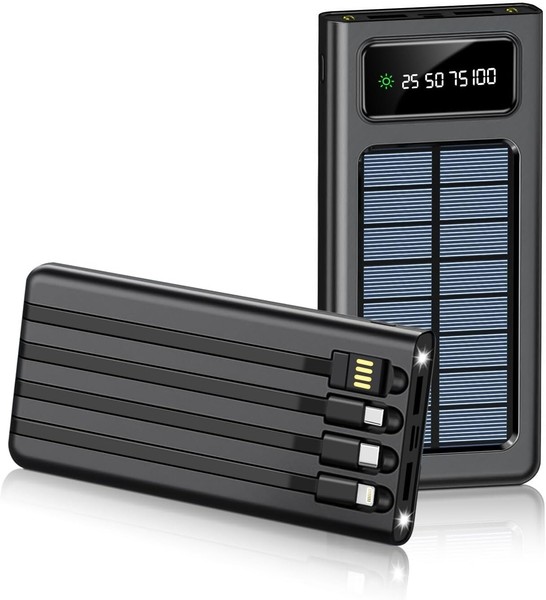 Cargador Solar Power Bank 20000mAh batería Externa Solar Carga rápida portátil