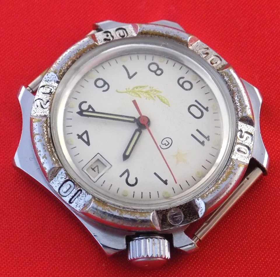 Vostok Komandirskie wrist watch Unique position of crown at number 2 gift men's - Image 4 of 4