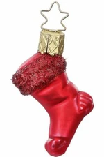 Inge-Glas Mini Stocking Wish for Christmas 10119S021 German Glass Christmas ORN