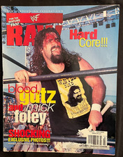 VINTAGE!! WWF RAW MAGAZINE - JULY 1998 - TERRY FUNK/MANKIND POSTER STILL ATTCHD!