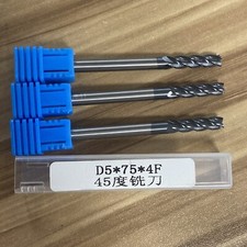 3Pcs HRC45 5mm φ5x75mm 4Flute Tungsten Carbide End Mill Milling Cutter Dril Bits