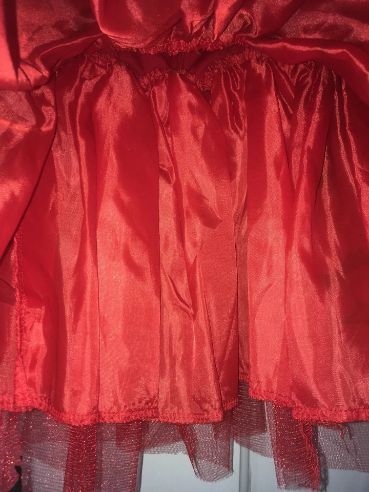 Fantasia cosplay 3 peças querida diabólica vermelha e preta para meninas tamanho 2T - Imagem 3 de 4