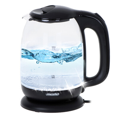 Mesko MS 1302b Glas-Wasserkocher 1,7 Liter 2200 Watt Kettle Wasserstandsanzeige 