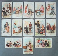 13 Antique 1892 SINGER SEWING MACHINE Advert CARDS China Japan Zululand India...