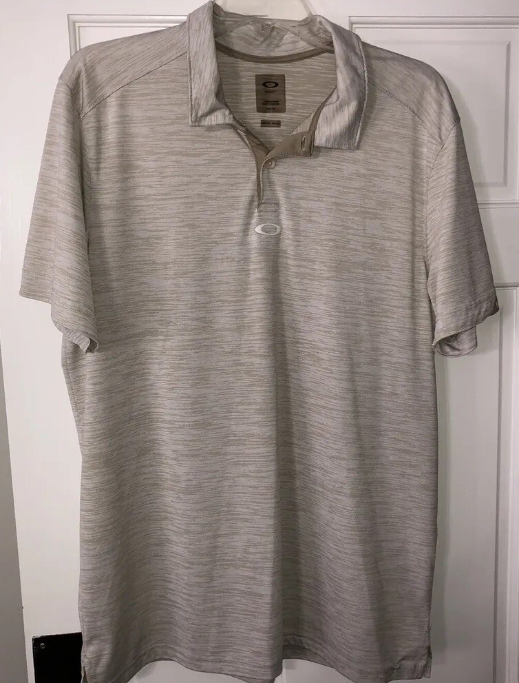Oakley Polo Shirt Men XL Short Sleeve Regular Fit Color-Tan Casual