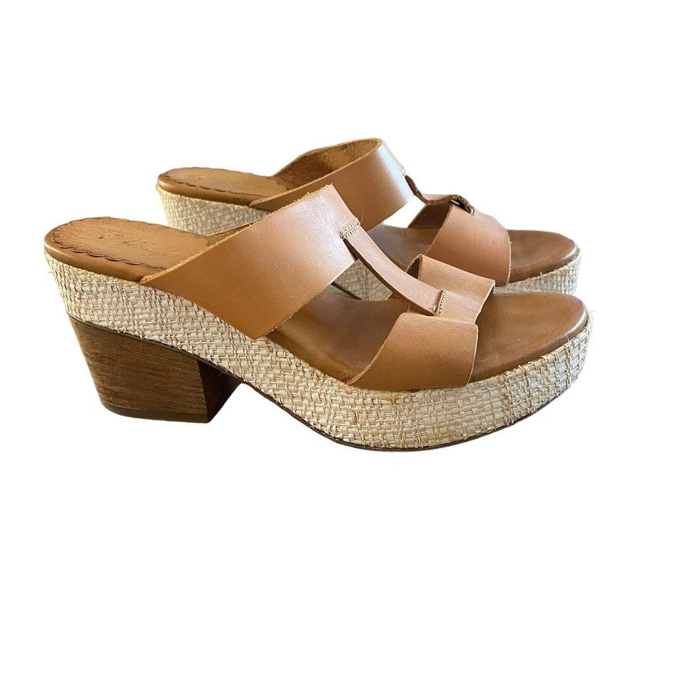Sandalias Anthropologie Miss Albright Marrón Anjal Slides Bloque Plataforma Talla 7 Foto 3 de 4