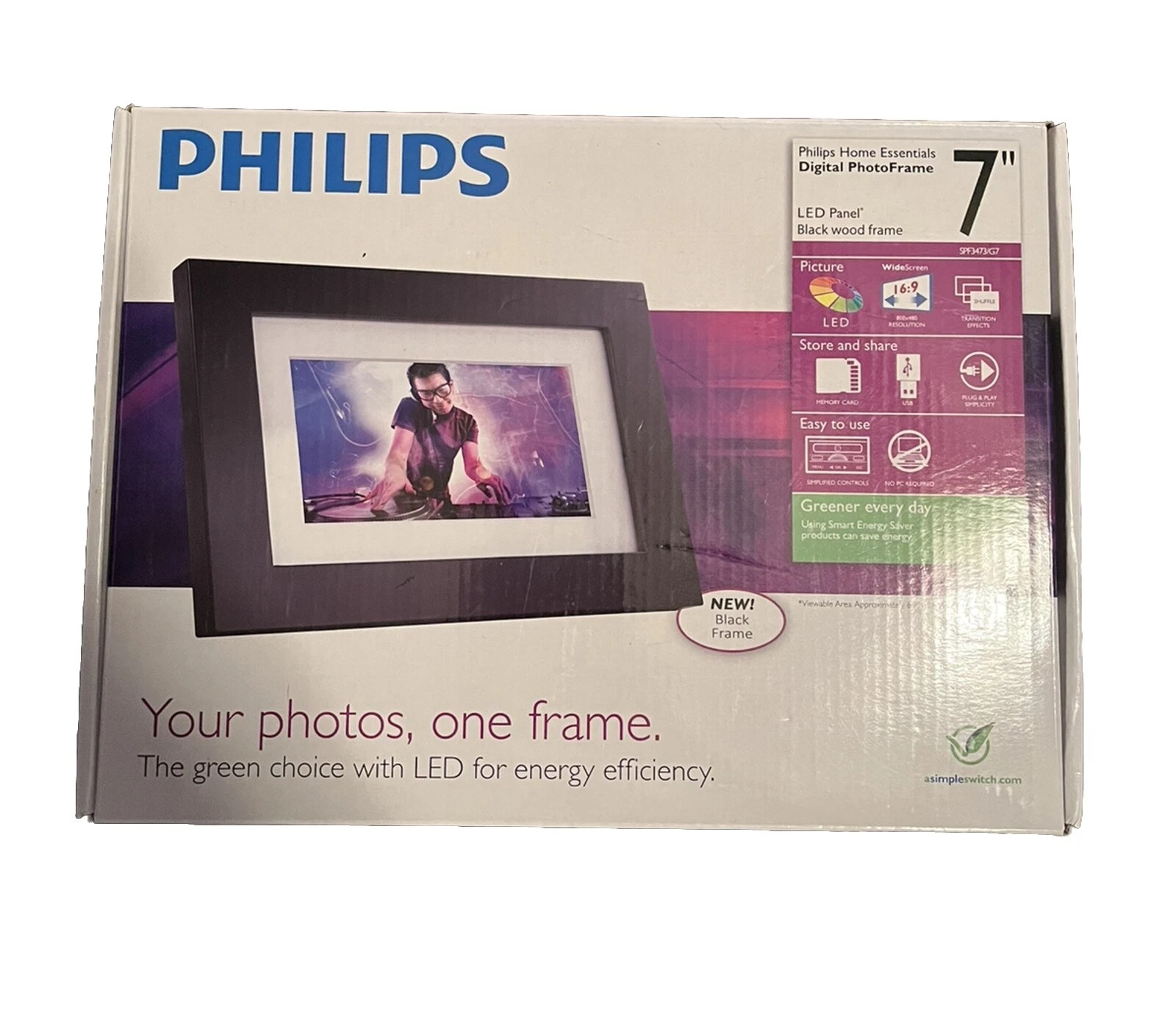 Philips LCD Digital Photo Frames with Rechargeable Battery
