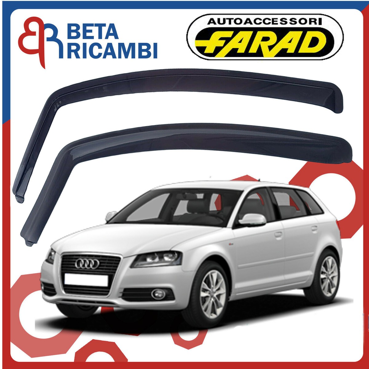 SET 2 DEFLETTORI ARIA ANTITURBO AUDI A3 Sportback Sedan 2013> 5P FARAD - Foto 4