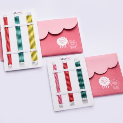 KnitPro Zing Aluminium Starter / Deluxe DPN Doppelspitz Stricknadel Set
