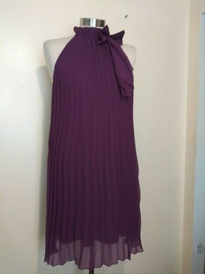 CALLIOPE WOMENS PLEADED DRESS SZ L GORGEOUS