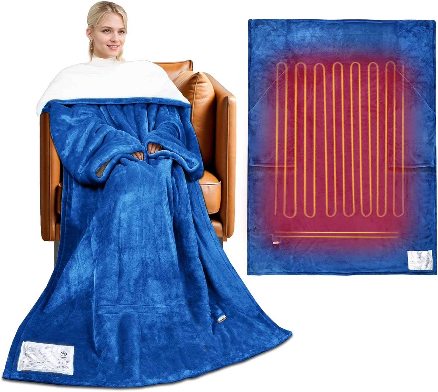 Heated Blanket, Wearable Electric Blanket, Sherpa Heating Blanket, Electric Thro