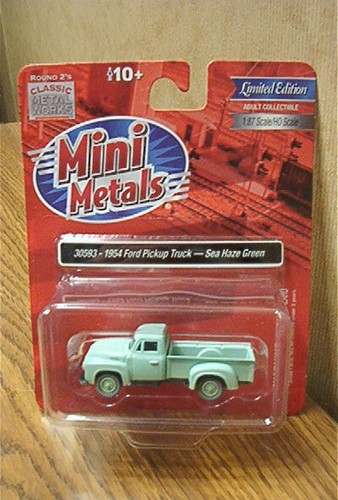 Camioneta Ford Metal Works Mini Metals 1954 - Sea Haze Green HO Scl 30593 | Zustand: New
