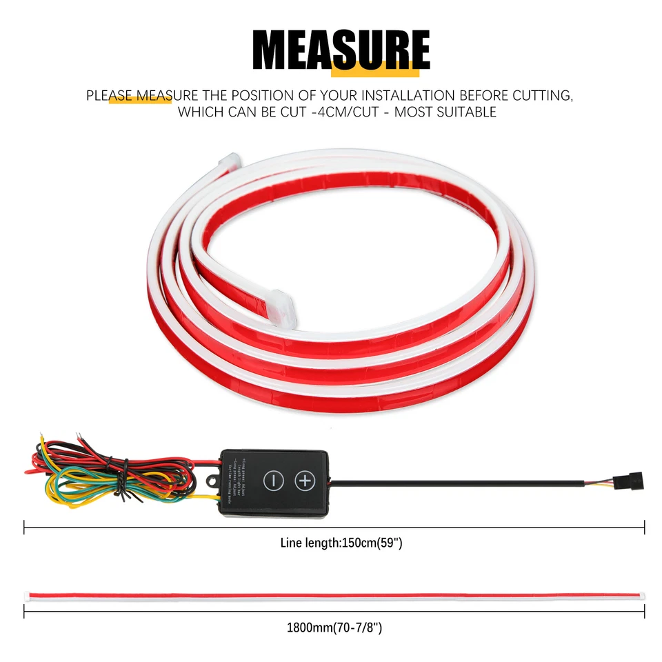 Tira dinámica de luz LED DRL para Alfa Romeo Giulia Giulietta 70" intermitente Foto 2 de 4