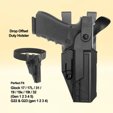 Drop offset Duty Holster For Glock 17 G17 Gen 3 4 5 & Glock 19 23 32 31 G22 G23