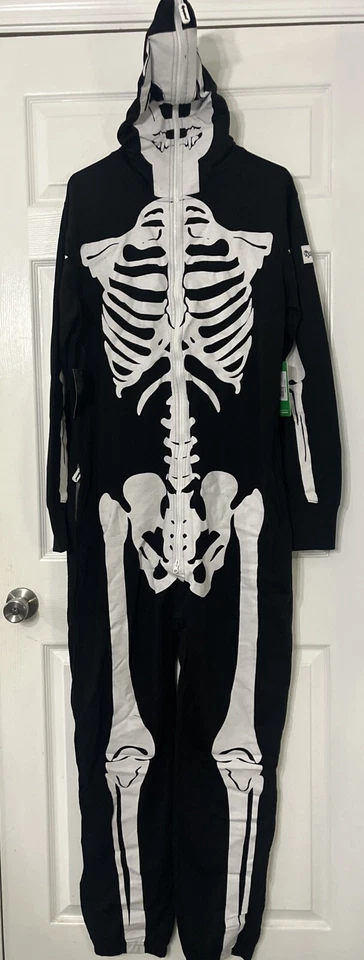 Disfraz Esqueleto Halloween Elfos Tipsy Unisex Talla GRANDE NUEVO CON ETIQUETAS Cremallera Completa Con Capucha Foto 4 de 4