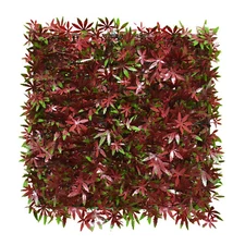 20" Artificial Faux Red Maple Leaf Privacy Fence Screen Ficus Decor Mats Hedge