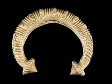 Antique Handcrafted Indian Silver Repousse Torc Bangle/Cuff Bracelet