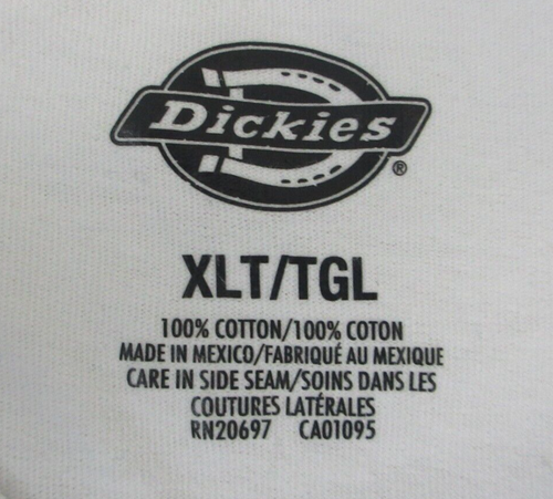 Dickies Pocket T-Shirt Mens XLT White Long Sleeve Crew Neck Tee Shirt Workwear - Picture 3 of 8