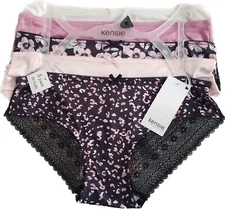 KENSIE 5 Pack hi-cuts Lace Women's Briefs Size Large