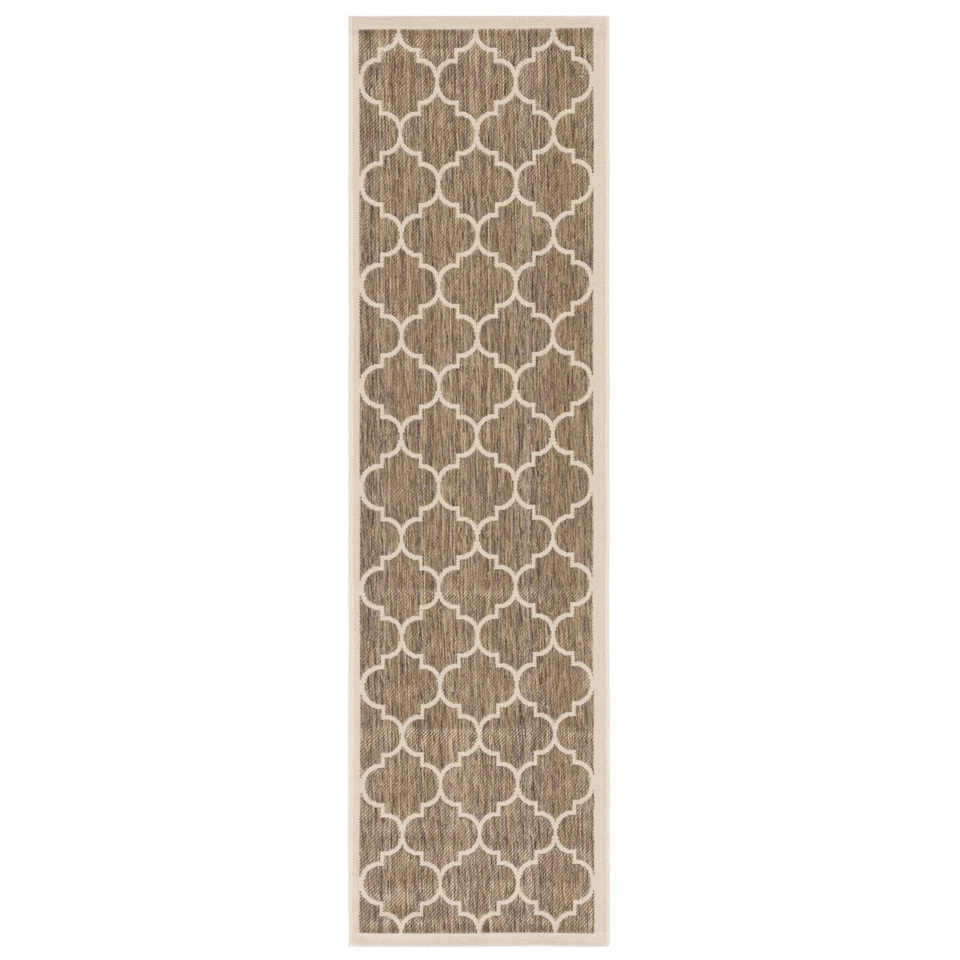 SAFAVIEH Indoor Outdoor CY6914-242 Courtyard Brown / Bone Rug - Image 3 of 4