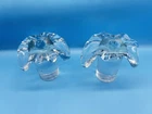 2 VTG BLENKO Art Glass, Don Shepherd "Ice Floe" Mid Century Modern Candlesticks