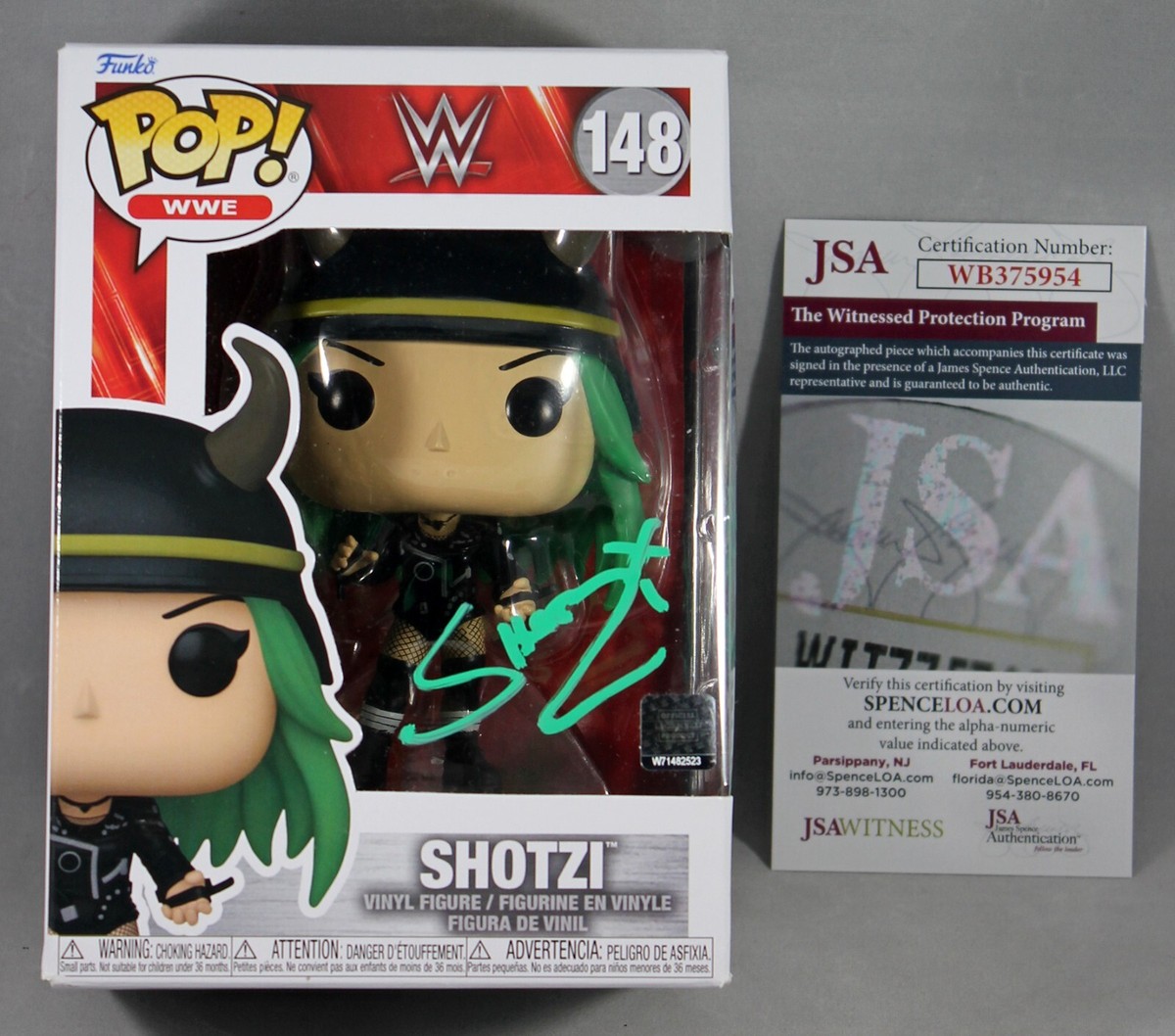 SHOTZI SIGNED WWE FUNKO POP FIGURE 148 WRESTLING INSCRIPTION