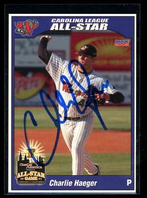 2005 Winston Salem CHARLIE HAEGER Signed Card autograph WHITE SOX KNUCKLEBALL .