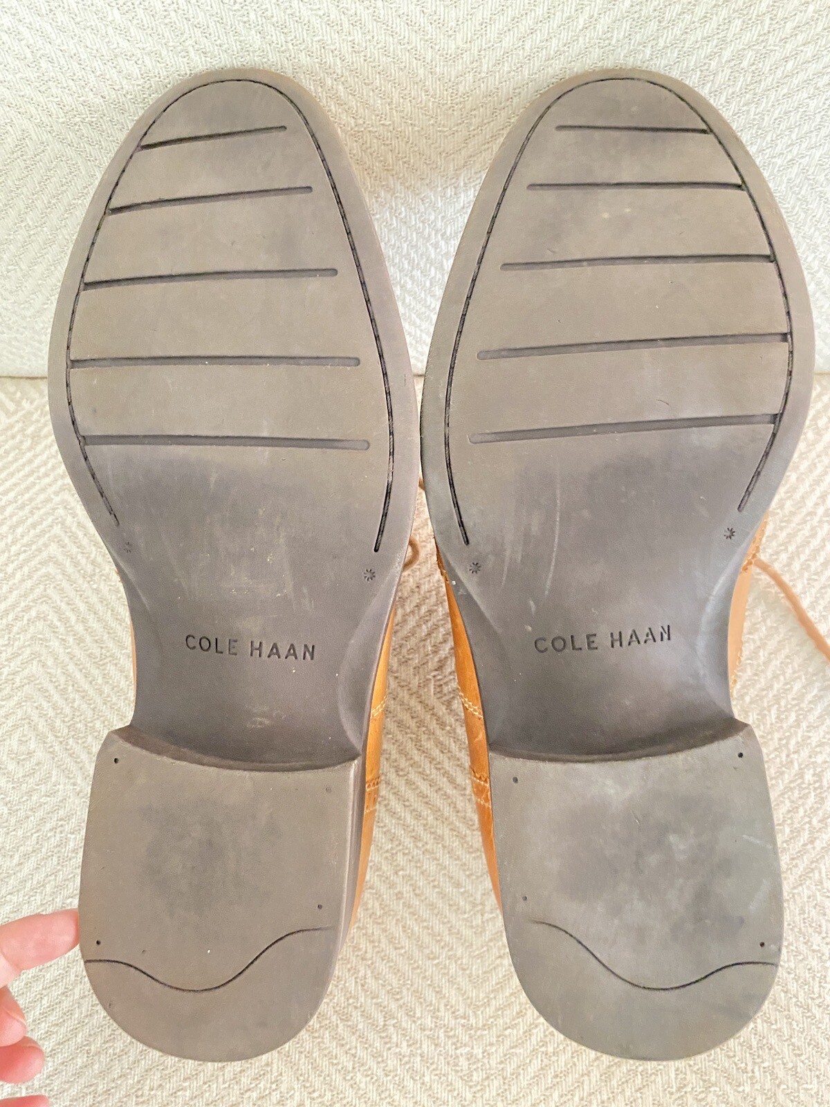 SAOLA Cole Haan Copley stringato wingtip derby Oxford marrone chiaro britannico taglia 8M