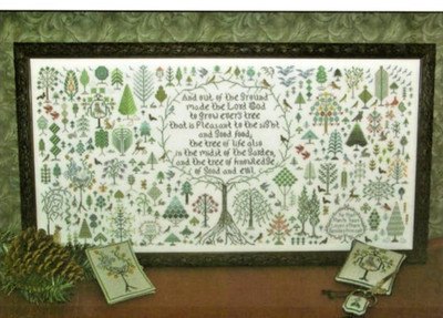 Und ein Wald wuchs Kreuzstich Muster Sampler Jahreszeiten Wald BÄUME